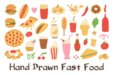 Hand Drawn Fast Food PNG Clipart