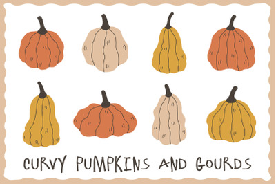 Curvy Pumpkins And Gourds PNG Clipart