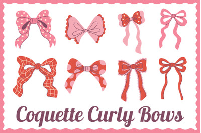 Coquette Curly Bows PNG Clipart