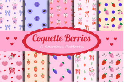 Coquette Berries Seamless Patterns &amp; Papers