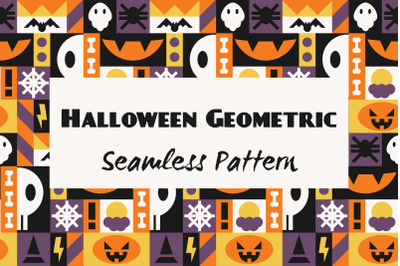 Halloween Geometric Seamless Pattern &amp; Paper