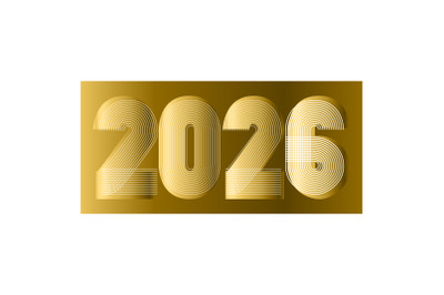 Modern cover background with horizontal 2026 number on golden foil
