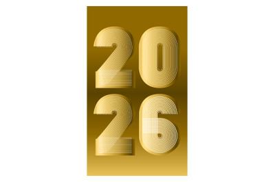 Modern cover background with vertical 2026 number on golden foil