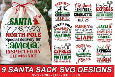 Santa Sack SVG Bundle  Christmas Gift Bag