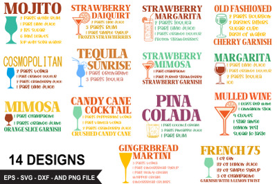 Cocktails Recipe SVG Design Bundle