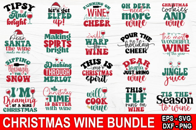 Christmas Wine SVG Bundle