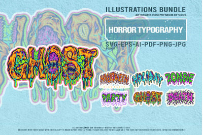 Creepy graphic design halloween slime zombie ghost death party font