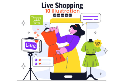 10 Influencer Live Shopping Illustration