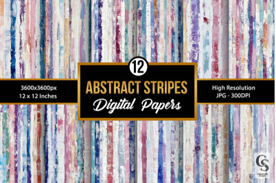Abstract Impasto Painted Stripes Digital Paper