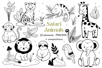 Safari Baby Animals PNG, SVG