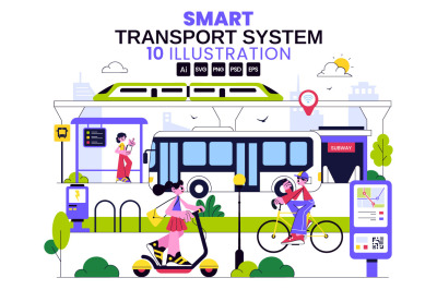 10 Smart Public Transport System Illustration
