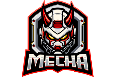 Mecha head esport mascot logo design