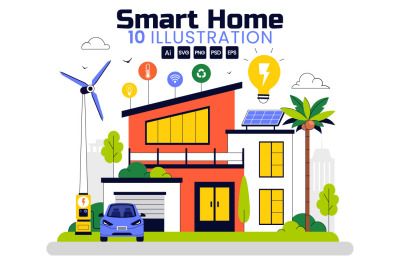 10 Eco Friendly Smart Home Illustration
