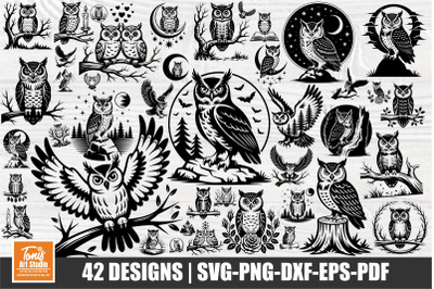 Owl SVG Bundle | 42 Owl Cut Files | Cricut Silhouette Clipart
