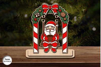 Santa Claus on Swing Laser Cut