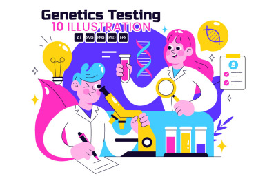 10 Genetics Testing Illustration