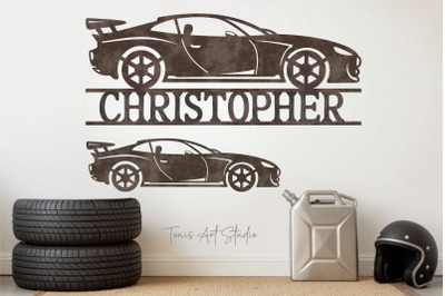 Race Car Name Sign SVG Laser Cut