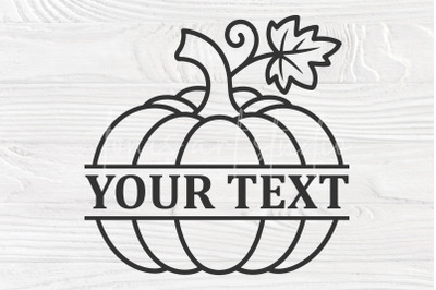 Pumpkin Split Monogram SVG | Fall Outline Cut Files Cricut