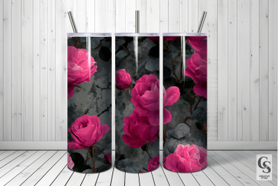 Hot Pink Gothic Roses Digital Paper