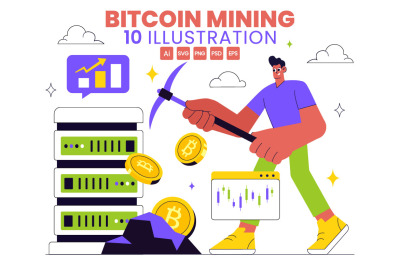 10 Bitcoin Mining Illustration