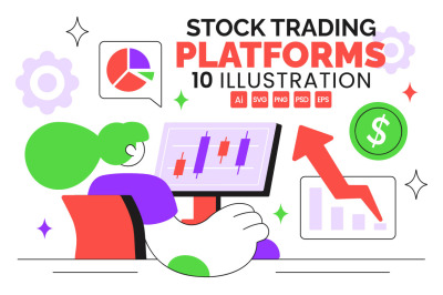 10 Stock Trading Platforms Illustration