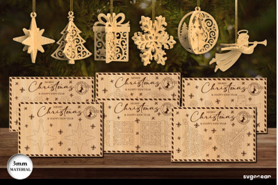 3D Christmas Cards Ornament SVG Bundle