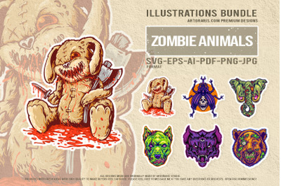 Macabre Horror Vector Pack Creepy Doll And Beastly Animals