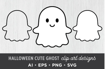 Halloween Cute Ghost Clip Art Set