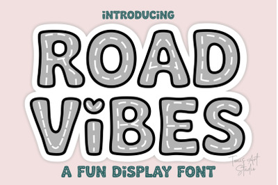 Road Vibes Font | Fun Display Letters | Bold &amp; Outline Style