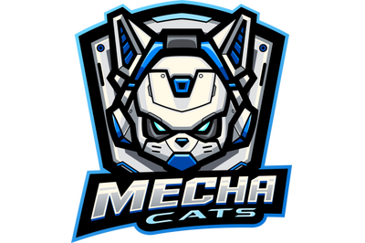 Mecha cats esport mascot logo design
