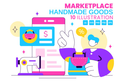 10 Marketplace For Handmade Goods Illustration
