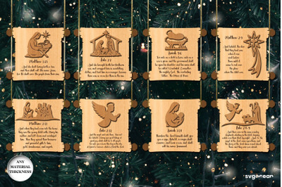 Nativity Scroll Ornaments SVG Bundle