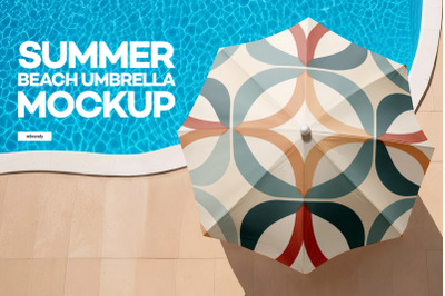 Summer Beach Umbrella Mockup