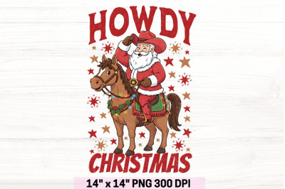 Howdy Christmas Png, Cowboy Santa Png, Western Christmas Png.
