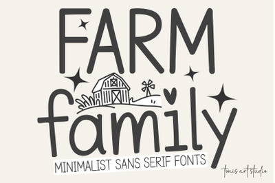 Farm Family Font | Christmas Farmhouse | Minimalist Sans Serif Fonts