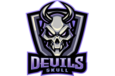 Devils skull esport mascot logo design