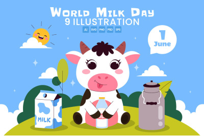 9 World Milk Day Illustration