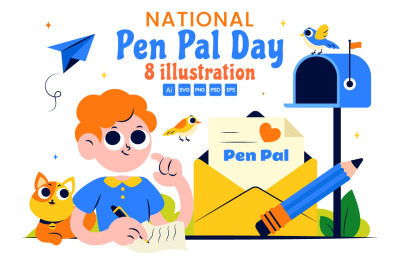 8 National Pen Pal Day Illustration