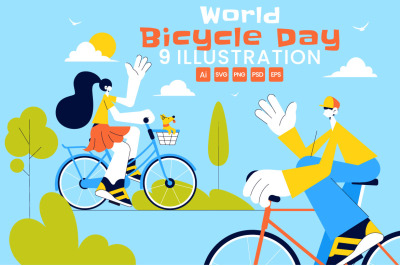 9 World Bicycle Day Illustration