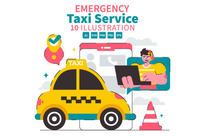 10 Emergency Taxi Service Illustration