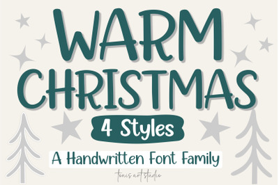 Warm Christmas Fonts, Cozy Handwritten Font Family, Cute Holiday Font