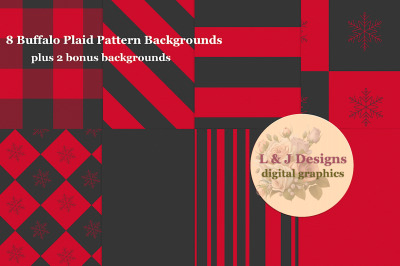 8 Buffalo Plaid Backgrounds Plus 2 FREE backgrounds