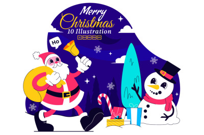 10 Merry Christmas Celebration Illustration