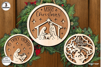 Nativity Scene Door Signs SVG Bundle