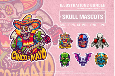 Toxic Nightmares and Sugar Skull Spirits Rising Illustrations