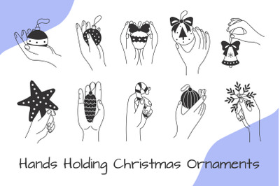 Hands Holding Christmas Ornaments PNG Clipart