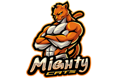 Mighty cats esport mascot logo design