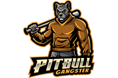 Pitbull gangster esport mascot logo design