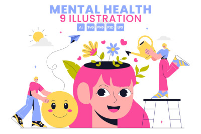 9 Mental Health Awareness Illustration