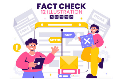 12 Myths vs Facts Check News Illustration